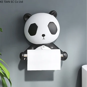 Kreatívne Panda Roll Papierové Krabice Čierna a Biela Živice Deco Cartoon Zvierat Kúpeľňa Roll Papierovej dutinke Kuchyňa Úložný Stojan Stojan na Uteráky
