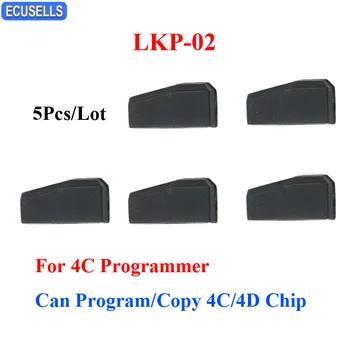 5 Ks/Veľa Kľúča Vozidla Čip LKP-02 Prázdne Čip Môže Program / Copy 4C / 4D Čip pre 4C Programátor