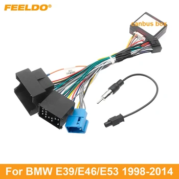 FEELDO Auto 16pin Napájací Kábel Zapojenie Vedenia Adaptér Pre BMW E39/E46/E53 (98-14) Veľký Displej Audio Inštalácie Vedúci Jednotky