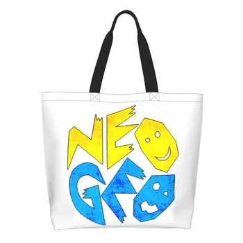 Opakovane Arkádovej Hry Neo Geo Logo Nákupní Taška Ženy Plátno Ramenný Tote Bag Umývateľný Potraviny Shopper Tašky