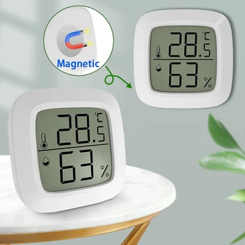 Magnetické Mini LCD Digitálny Teplomer Izbovej Teploty Snímač Vlhkosti Meter Krytý Termometro Vlhkomer Rozchod Meteo Stanica