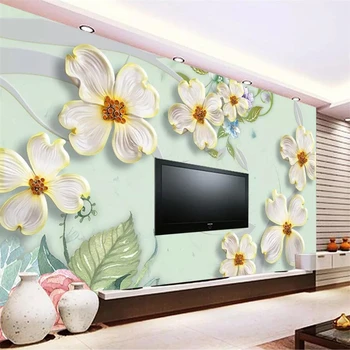 Beibehang Vlastnú tapetu 3d nástenná maľba plastický kvety pivónia pozadia na stenu obývacia izba abstraktných de parede para quarto 3d tapety