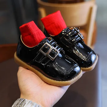 2021 Nové Baby Chlapci Módne Svadobné Patent Kožené Topánky Pre Chlapcov Mokasíny Deti Čierne Topánky Dieťa 1 2 3 4 5 6 Rokov