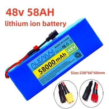 48v 58Ah lítium-iónová batéria 58000mAh 1000w 13S3P Li ion Batéria Pre 54.6 v E-bike Elektrické požičovňa Skútrov s BMS+Nabíjačka