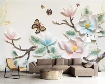 Vlastné veľké 3D Európskej domáce dekorácie 3D tapety úľavu kvet, motýľ pozadie stenu, tapety na steny, 3 d Beibehang