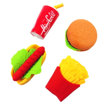 doprava zadarmo 36pcs Tvorivé fast food hamburger, hot dog hranolky guma Guma Office Kawaii Papiernictvo Školského Úradu Gumy