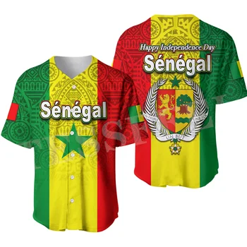 NewFashion Afrika Krajiny Senegal Lev Tribel Kultúry Tetovanie Retro 3DPrint Lete Harajuku Baseball Jersey Tričká Krátky Rukáv B