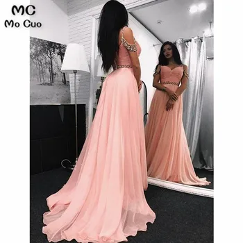 2019 Blush Pink Elegantné Večerné Šaty Dlhé Špagety Popruhy Milú, Zloženke Tylu Formálne Večerné Party Šaty pre Ženy