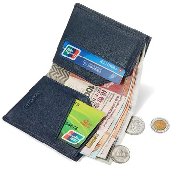 Originálne Kožené RFID Blokovanie Tenké Peňaženka pre Mužov Mini Banka ID Kartu, Držiak na Mince Puzdro Organizátor Peňaženku, Kreditné Karty Prípade Peniaze Taška