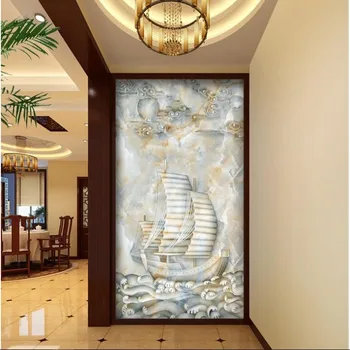 wellyu Prispôsobené veľké nástenné maľby Yifanfengshun mramoru jade plastický vstupnej chodby pozadia, tapeta na stenu