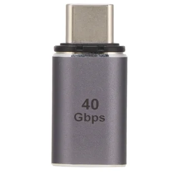 USB C Magnetický Adaptér Reverzibilné Dizajn Hliníkovej Zliatiny Vzhľad 40Gbps Prenosovej rýchlosti Typu C Konektor pre OfficeStraight