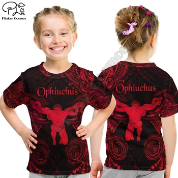 Ophiuchus Zverokruhu Polynézskej T Shirt Dieťa Jedinečné Oblečenie Súhvezdí Letnej Krátky Rukáv 3D Vytlačené T-Shirt Chlapcov Topy Dievča Tees