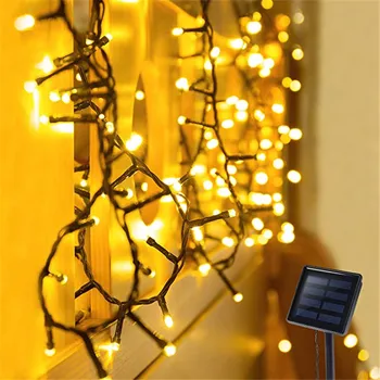 Teplá biela Solárne String Svetlo Rozprávková Záhrada IP65 Nepremokavé Vonkajšie Lampy Girlandy Na Vianočné Vianočné Dovolenku Strany Domáce Dekorácie
