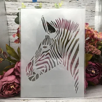 29*21 cm A4 Afriky Zebra DIY Vrstvenie Blany Nástenné Maľby Zápisník Sfarbenie Razba Album Dekoratívne Šablóny