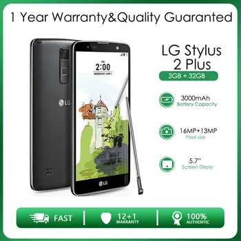LG dotykové Pero 2 Plus Zrekonštruovaný Odomknutá, 32 GB ROM 4G LTE Zadný Fotoaparát, dual sim 16MP 5.7