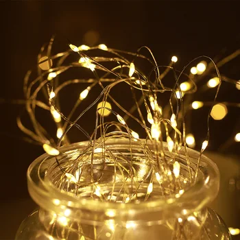 LED Reťazec svetlo Strieborného Drôtu Víla Garland Doma Vianočný Stromček Svadobné Opony Party Dekorácie Dovolenku osvetlenie