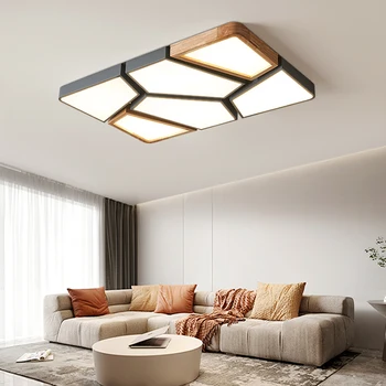 Moderné Nordic Štýl LED Luster Pre Obývacej Izby, Spálne, Kuchyne Deti Miestnosti Štúdia Lampa Dreva Geometrický Dizajn Stropné svietidlo