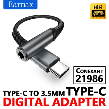 Typ-C Verejnosti na 3,5 mm Žena Slúchadlá Adaptér DAC (Digital Predlžovací Kábel Pletená Audio Adaptér