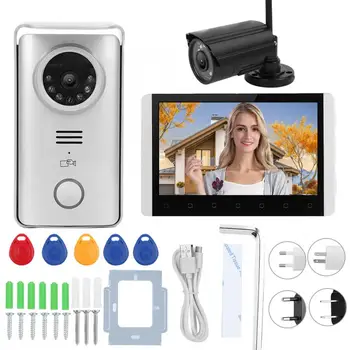 7in TFT LCD Video Zvonček 2.4 G Bezdrôtový Video Interkom Noc Doorphone Auta s Surveillance Camera