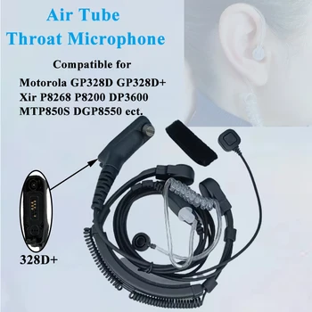 Air Tube Hrdla Vibrácií Mikrofón Kompatibilný Headset pre Motorola GP328D GP328D+ Xir P8268 DGP MTP850S DP3600 APX2000 Walkie Talkie