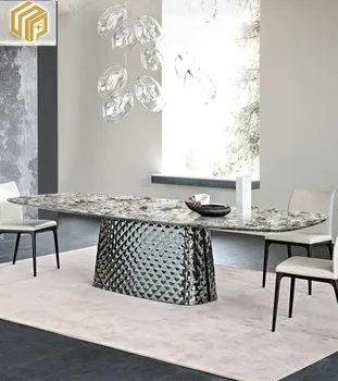 Jedáleň, mramorový stôl, luxusné, obdĺžnikový high-end vila, obývacia izba, moderne jednoduchá tabuľka