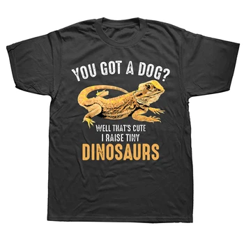 V pohode som Zvýšiť Malé Dinosaury Zábavné Fúzatý Dragon Pet Darčekové Tričká Grafické Bavlna Streetwear Krátkym Rukávom Letné T-shirt Mužov