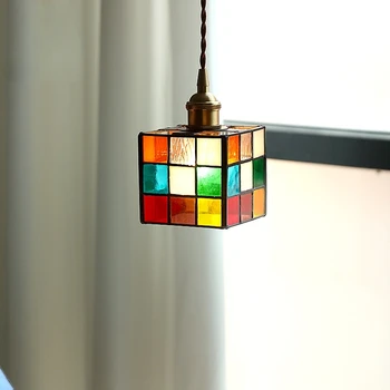 Farebné ručne vyrábané sklo luster Japonský bar, ostrov okno, plávajúce okno, osobné tvorivé magic cube malé