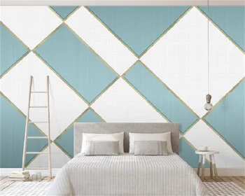 Vlastné tapetu abstraktné geometrické zlaté linky moderný minimalistický luxusné spálne, gauč pozadí dekorácie maľovanie nástenná maľba