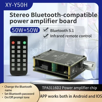 2*50W TPA3116D2 Bluetooth, Digitálny Zosilňovač Rada TPA3116 Triedy D 2.0 CH Stereo Audio ZOSILŇOVAČ, Diaľkové Ovládanie