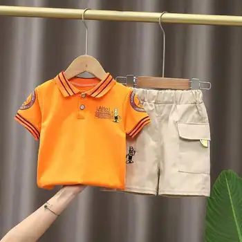Chlapčenské Odevy Sady Lete Roku 2023 Deti Polo Shirts Šortky 2 ks Tepláky Pre Dieťa Dievča Športové Vyhovovali Deti 1 - 5 Rokov Oblečenie