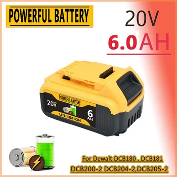 20V 5Ah 6Ah 18650 Li-Ion Nabíjateľnú Batériu, pre Dewalt Náradie Vymeniteľná Batéria DCB205 DCB201 DCB203