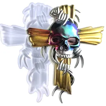 3D Crystal Skull Rose Kríž Silikónové Formy Šperky Candy Box Úložný Cementu Živice Formy Sviečka Konkrétne Silikónové Formy na Pečenie Nástroj