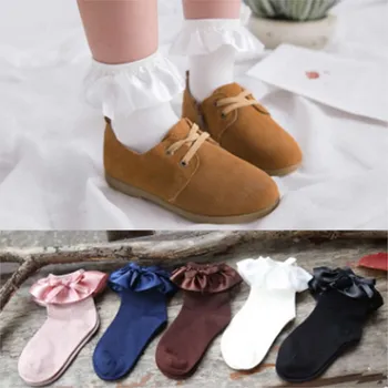 dievčatá princezná saténová čipka ponožka dievča bavlna čipky luk ponožky deti priedušná baby ponožky čipky princezná krátke ponožky deti detská