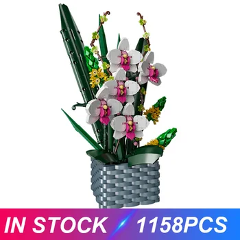 PLESNE KRÁĽ 10025 Kvety Kytice Stavebné Bloky Motýľ Orchidea HOBBY Hračky Črepníkové Rastliny Domov Bonsai Dekorácie Pre Dievča