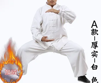 V zime teplá bavlnená&bielizeň kung fu bojových umení wushu vyhovuje tai chi taiji oblečenie položiť oblečenie jogy kostýmy šedá/khaki/zelená/modrá
