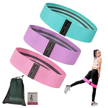 ROOXIN 3-Dielna Hip Fitness Odolnosť Kapely Cvičenie Cvičenie Nastaviť Textílie Slučky Jogy Korisť Pásma Pre Nohy, Stehná, Zadok Squat Glute