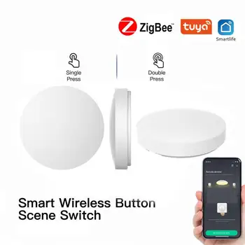 Aubess Tuya Smart Zigbee Tlačidlo Bezdrôtové Scény Prepínač Multi-Režim Single/double Kliknite na položku pripojenie Vzdialenej Prepínač Pracovať S Inteligentného Života Bránou