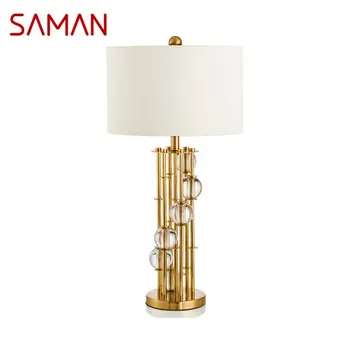 SAMAN Nordic Crystal stolná Lampa LED Moderné Stmievanie Zlatý Stôl Svetlo Tvorivé Dekor pre Domáce Obývacia Izba, Spálňa