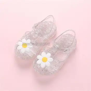 Nové Detské Letné Jelly Princezná Sandále Sladké Kvety Dievčatá Batoľatá Baby Priedušná Duté Topánky