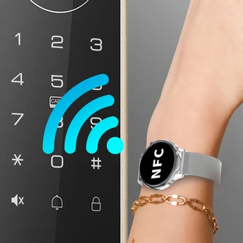 Nové technológie NFC Smart Hodinky pre Ženy, plne Dotykový ScreenMulti-Šport Režim Srdcového tepu Krásny Náramok Vodotesný IP67 BT Call Hodinky