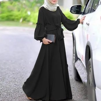 Moslimské Módne Dubaj Abaya Dlhé Šaty Žien S Oknami Islam Oblečenie Abaya Prehrabať Šaty Pre Ženy Musulman Djellaba