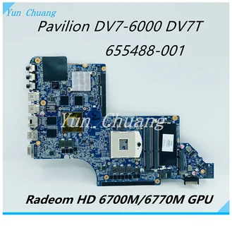 655488-001 659095-001 Pre HP Pavilion DV7-6000 DV7T-6000 Notebook Doske HM65 HD 6770M/6770M DDR3 GPU 100% Plne Testované