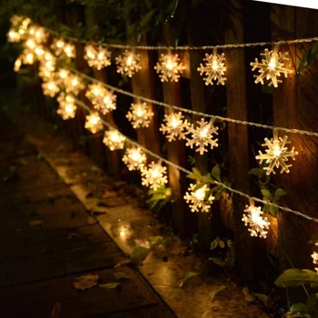 Solárne String Svetlá Vonkajšie Vianočné Snowflake Svetlá S 8 Režimov Nepremokavé Solárny Terasa Svetlo Na Garden Party Decor