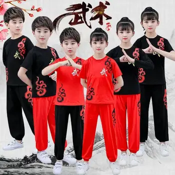 UNISEX BAVLNA Deti Boy&Dievčatá Kung Fu Vyhovuje Wu Shu Uniformy Detí Bojových Umení Oblečenie