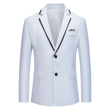 2023 Boutique Mužov kórejská Verzia Slim Hong Kong Štýl Trend Planktón Farbou Gentleman Módne Oblečenie pre voľný čas Kvet Sako