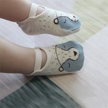Baby Ponožky S Anti-Sklzu Pás Elastickej Roztomilý Kreslený Zvierat Poschodí Ponožky Pre Dievčatá Chlapci Dojčatá Novorodenca 0-3Y Veľkoobchod