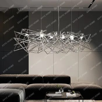 autor tvorivé LED Svetlá luster z nehrdzavejúcej ocele Moderný luster obývacia izba, jedáleň, vstupná hala osvetlenie