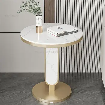 Svetlo Luxusné Bridlice konferenčné Stolíky pre Obývacia Izba Nordic Gauč Strane Tabuľky Domácnosti Balkón Okrúhly Stôl Moderný Jednoduchý Rohu Tabuľky
