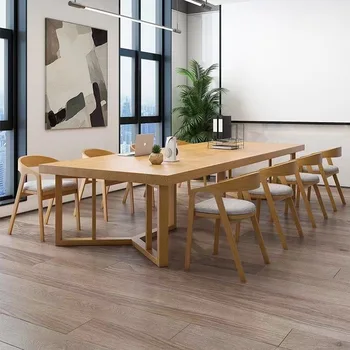 Masívneho dreva stôl konferenčný stôl dlhý stôl jednoduchý dlhý pás stôl a stoličky zmes