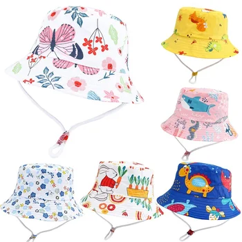 Panama Letné Baby Sun Hat pre Dievčatá Chlapec Spp Bavlna, Baby, Klobúk UV Vedierko Hat Batoľa Detský Panama Dievča Klobúk Spp